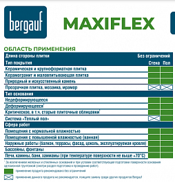 Bergauf MAXIFLEX Клей эластичный с армирующими волокнами для тяжелых плит любого формата.