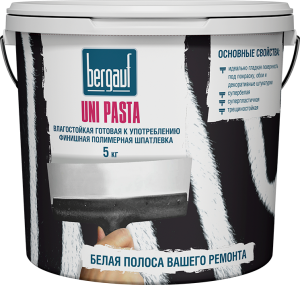 UNI PASTA (Юни паста) 5 и 25 кг Влагостойкая готовая к употреблению финишная полимерная шпатлевка. 