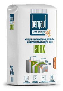 Bergauf Isofix 25 кг клей для пенополистирола, минваты и нанесения армирующего слоя/ Isofix зима
